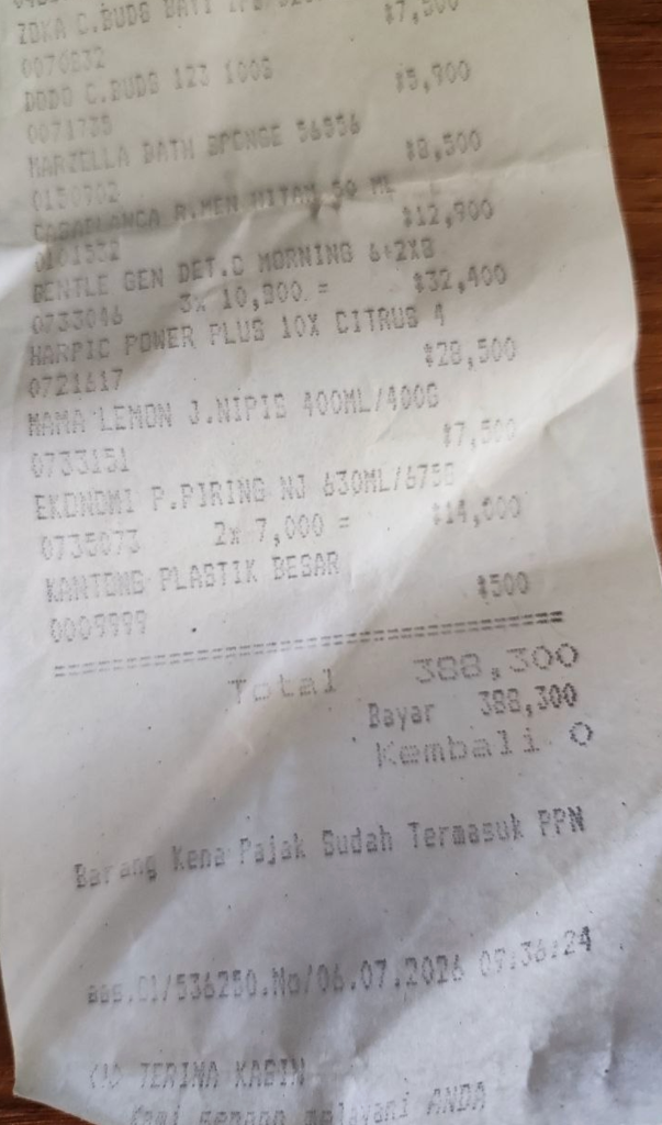 Struk Belanja